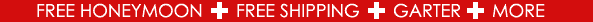 Free honeymoon, free shipping, garter and more with your wedding dress purchase.