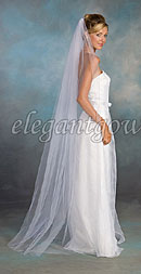 1 Tier Floor Length Wedding Veil 1-721-CT