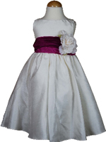 Bella Flower Girl Dress Fuchsia Sash