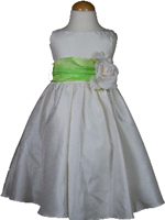 Bella Flower Girl Dress Lime Sash