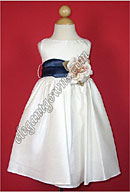 Bella Flower Girl Dress Navy Sash