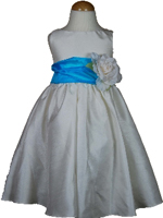 Bella Flower Girl Dress Turquoise Sash