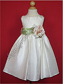 Bella Flower Girl Dress Sage Sash