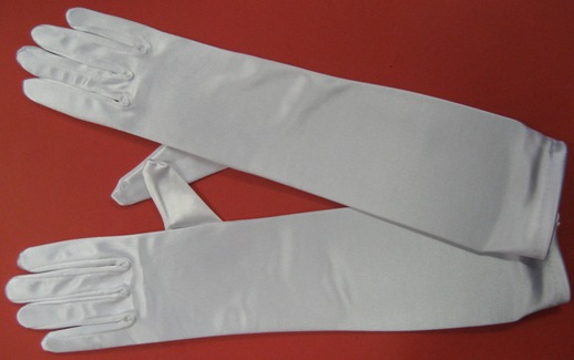 White Wedding Gloves. White Satin Bridal Gloves