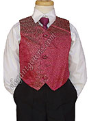 Gold & Red Vest & Tie Ring Bearer Suit