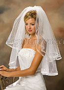 Clearance Wedding Veil 25" x 30" 5/8" Ribbon Edge Clearance Wedding Veil 25" x 30" 5/8" Ribbon Edge