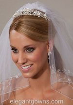 Bridal Headpiece with Wedding Veil 2856