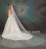 1Tier Cathedral #2 Length 3/8" Ribbon Edge Bridal Veil 1-1441-3R