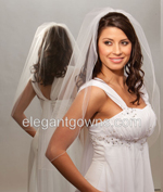 1 Tier Waist Length Corded/Pencil Edge Wedding Veil 5-301-C