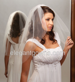 1 Tier Waist Length Cut Edge Wedding Veil 72" Wide 7-301-CT