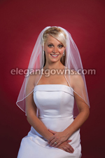1 Tier Waist Length Rattail Edge Wedding Veil 72" Wide 7-301-RT