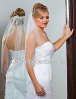 1 Tier Fingertip Length Cut Edge Wedding Veil 72" Wide 7-361-CT