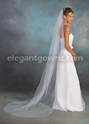 1 Tier Chapel Length Corded/Pencil Edge Wedding Veil 7-901-C