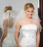 2 Tier Shoulder Length Cut Edge Wedding Veil 72" Wide C7-202-CT