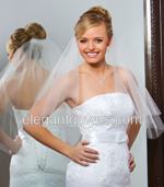 2Tier Waist Length Cut Edge Circular Cut Veil 72" Wide C7-302-CT