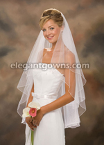 2 Tier Fingertip Length Corded Edge Circular Cut Veil C7-362-C