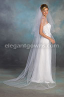 2 Tier Chapel Length Corded/Pencil Edge Wedding Veil C7-902-C