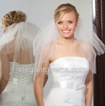 2 Tier Shoulder Length Cut Edge Wedding Veil S1-202-CT