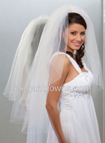 2 Tier Fingertip Length Corded Edge Standard Cut Veil S1-362-C