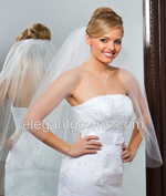 2Tier Waist Length Cut Edge Standard Cut Veil 72" Wide S7-302-CT