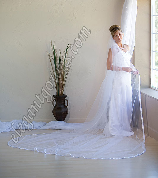 Custom Wedding Veil -- 120" 1 Tier Cathedral #1 Length Veil - Click Image to Close