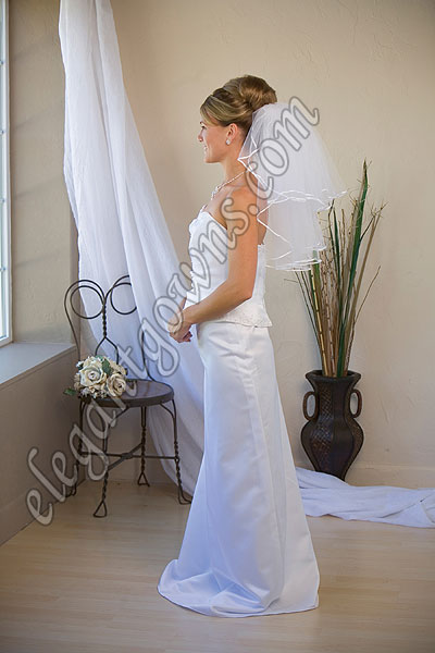 Custom Wedding Veil -- 15" x 20" 2 Tier Shoulder Length Veil - Click Image to Close