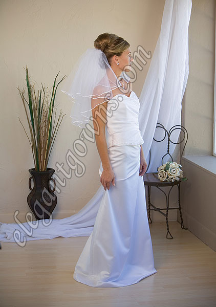 Custom Wedding Veil -- 15" x 20" 2 Tier Shoulder Length Veil - Click Image to Close