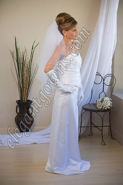 Custom Wedding Veil -- 25" x 30" 2 Tier Waist Length Veil - Click Image to Close
