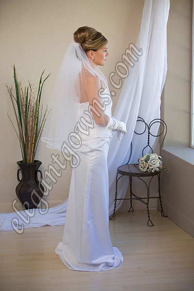 Custom Wedding Veil -- 30" 1 Tier Waist Length Veil - Click Image to Close