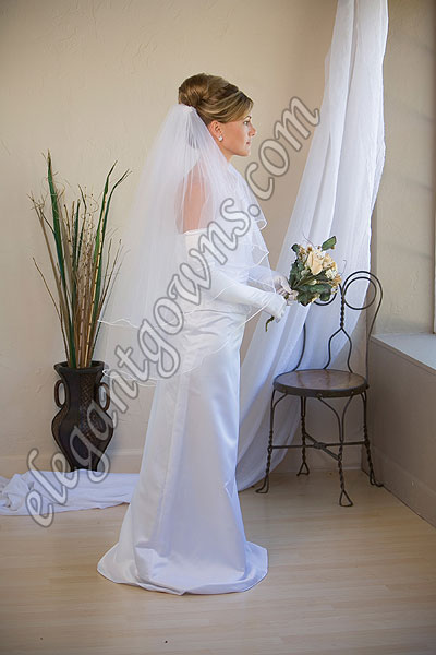 Custom Wedding Veil -- 30" x 36" 2 Tier Fingertip Length Veil - Click Image to Close