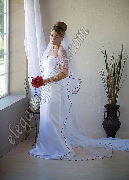 Custom Wedding Veil -- 30" x 72" 2 Tier Floor Length Veil - Click Image to Close