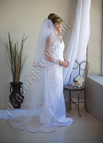Custom Wedding Veil -- 30" x 72" 2 Tier Floor Length Veil - Click Image to Close