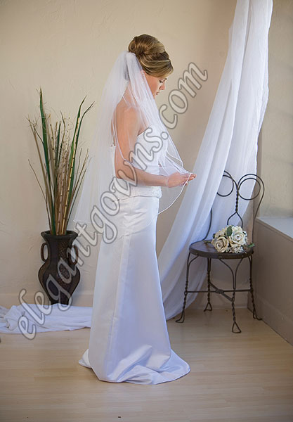 Custom Wedding Veil -- 36" 1 Tier Fingertip Length Veil - Click Image to Close