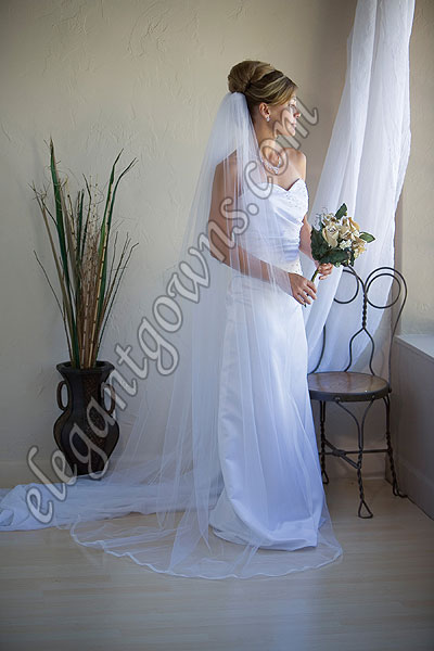 Custom Wedding Veil -- 72" 1 Tier Floor Length Veil - Click Image to Close