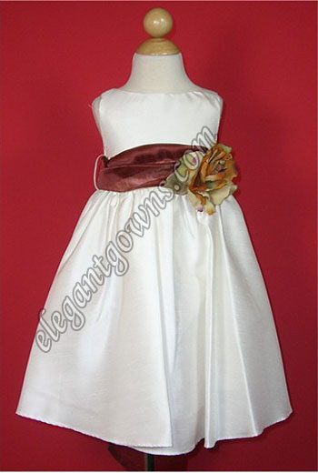 Bella Flower Girl Dress Chocolate Sash - Click Image to Close