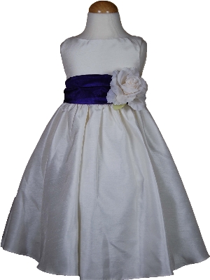 Bella Flower Girl Dress Grape Sash - Click Image to Close