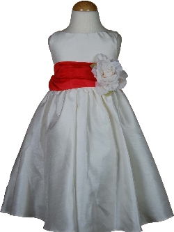 Bella Flower Girl Dress Persimmon Sash - Click Image to Close