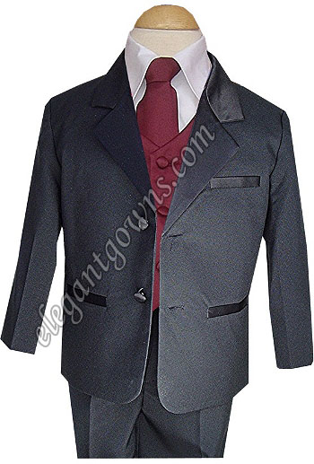 Burgundy Vest & Tie Ring Bearer Suit - Click Image to Close