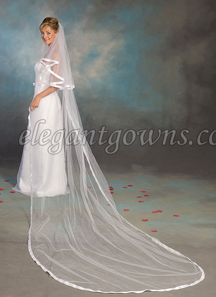 Custom Wedding Veil --30" x 144" 2 Tier Cathedral #2 Length Veil - Click Image to Close