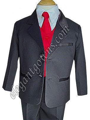 Crimson Red Vest & Tie Ring Bearer Suit - Click Image to Close
