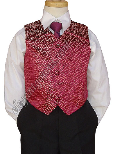 Gold & Red Vest & Tie Ring Bearer Suit - Click Image to Close