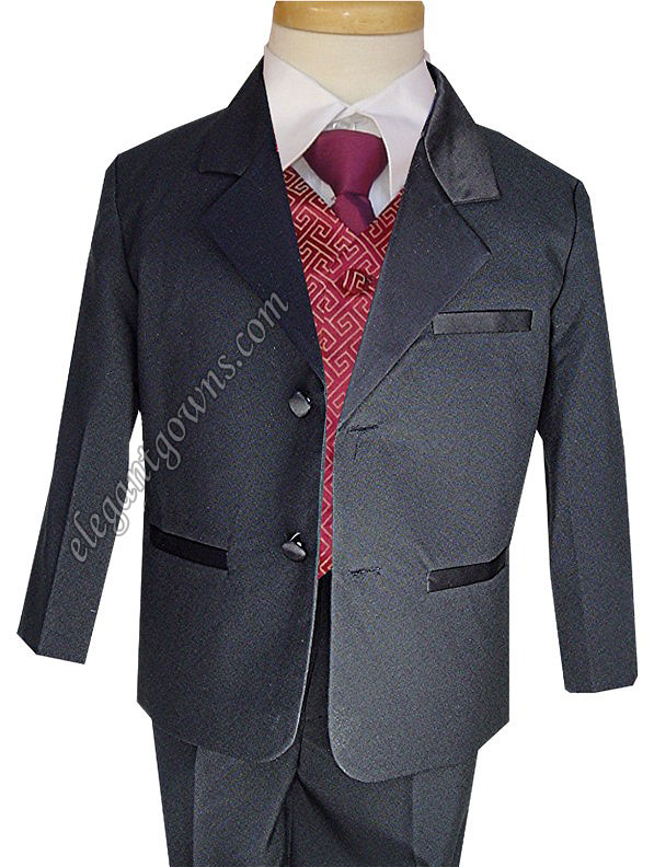 Gold & Red Vest & Tie Ring Bearer Suit - Click Image to Close