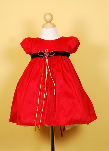 Helen Flower Girl Dress - Red - Click Image to Close