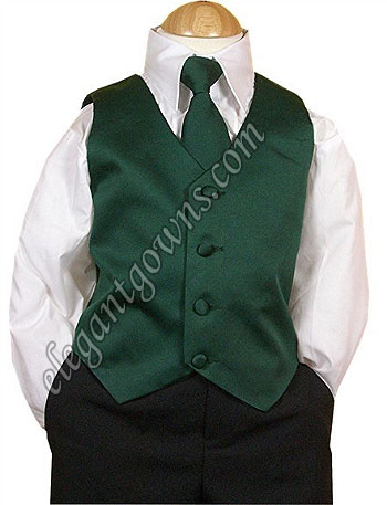 Hunter Green Vest & Tie Ring Bearer Suit - Click Image to Close