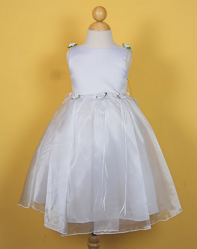 Linda Flower Girl Dress - White - Click Image to Close