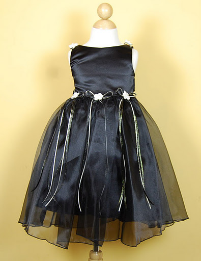 Linda Flower Girl Dress - Black - Click Image to Close