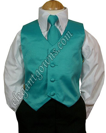 Turquoise Vest & Tie Ring Bearer Suit - Click Image to Close