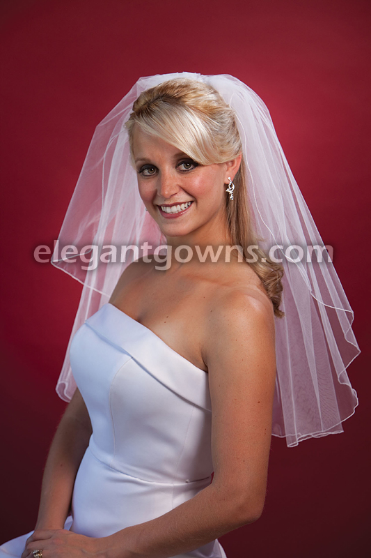 1 Tier Elbow Length Corded Edge Wedding Veil 72" Wide 1-251-C - Click Image to Close