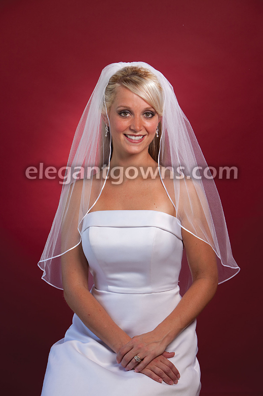 1 Tier Waist 1/8" Ribbon Edge Wedding Veil 72" Wide 7-301-1R - Click Image to Close