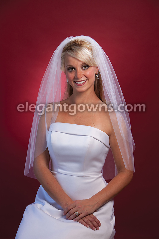 1 Tier Waist Length Cut Edge Wedding Veil 72" Wide 7-301-CT - Click Image to Close